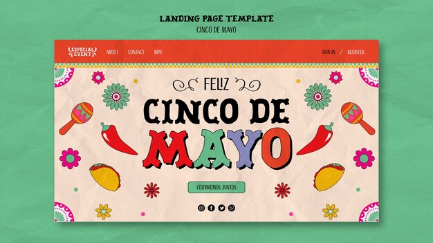 평면 디자인 cinco de mayo 템플릿