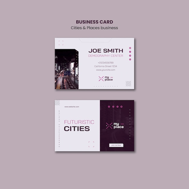 Flat design cities and places template