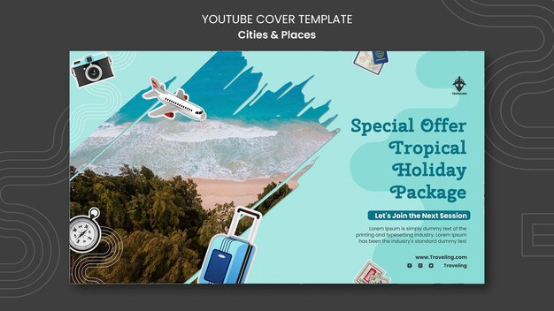 flat design cities and places template