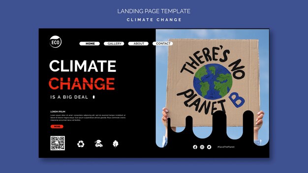 Flat design climate change design template