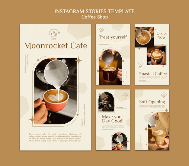 Flat design coffee shop template