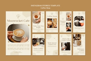 Flat design coffee shop template