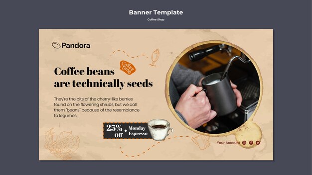 Flat design coffee shop template