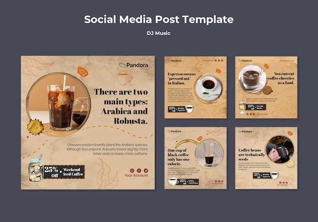 Free PSD flat design coffee shop template