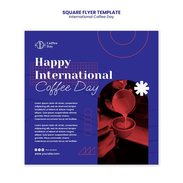 PSD gratuito modello di caffetteria design piatto
