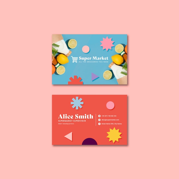 Flat design colorful supermarket template