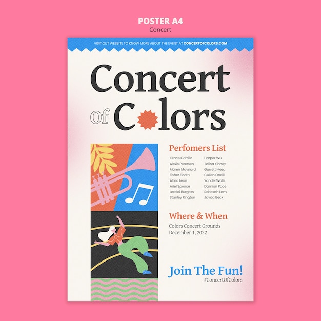 Flat design concert template