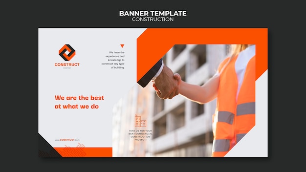 Free PSD flat design construction template