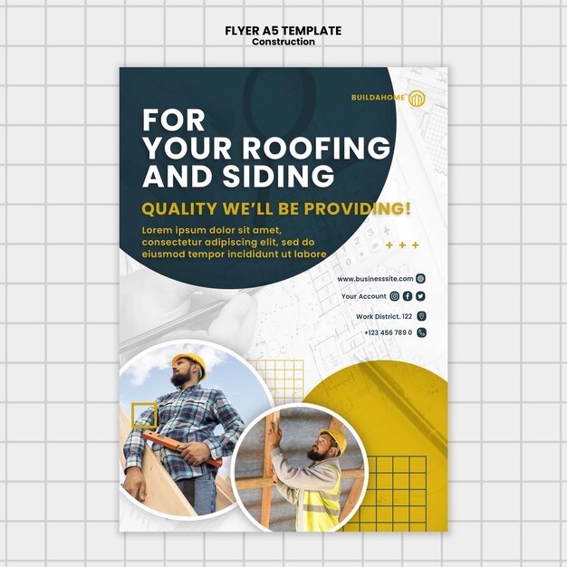 Flat design construction template