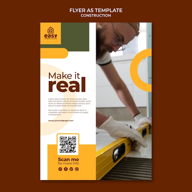 flat design construction template