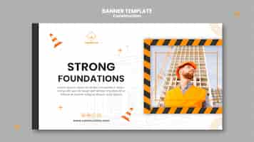 Free PSD flat design construction template