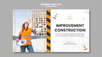 Free PSD flat design construction template