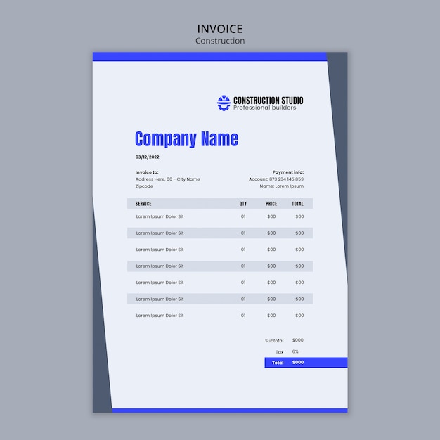 Flat design construction template