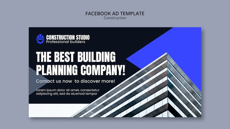 Free PSD flat design construction template