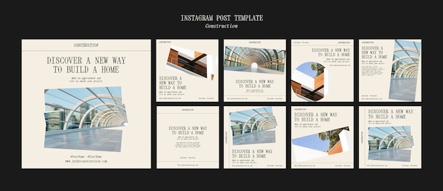 Flat design construction template