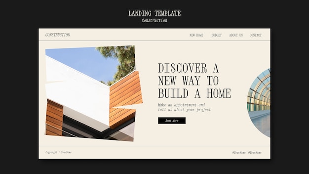 Free PSD flat design construction template