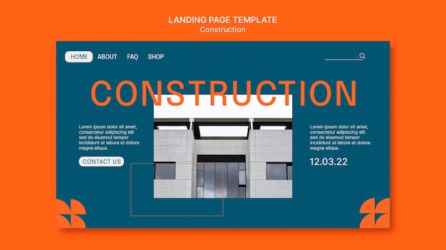 Flat design construction template