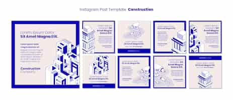 Free PSD flat design construction template
