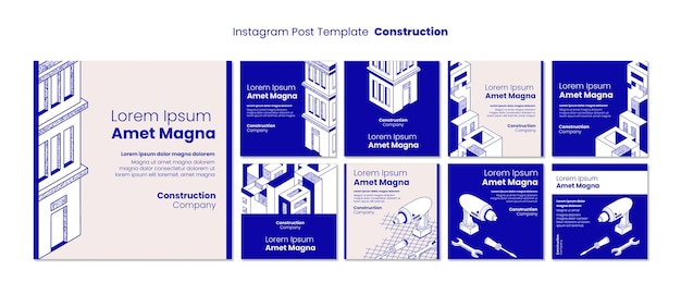 Modello di costruzione dal design piatto