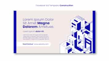 Free PSD flat design construction template