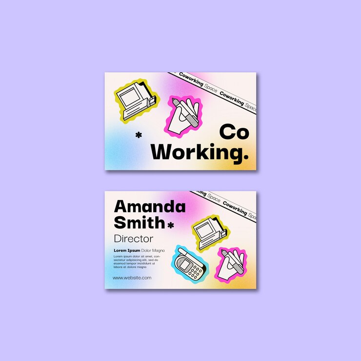 무료 PSD 평면 디자인 coworking 템플릿