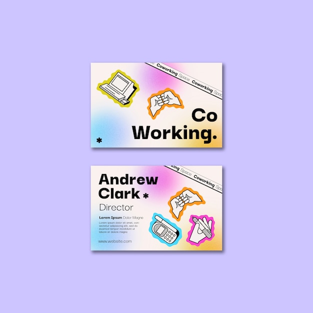 무료 PSD 평면 디자인 coworking 템플릿