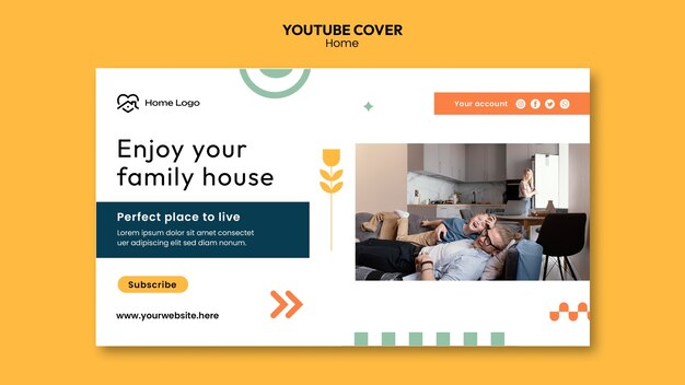Flat design cozy home youtube cover
