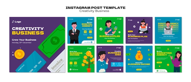 flat design creative business template