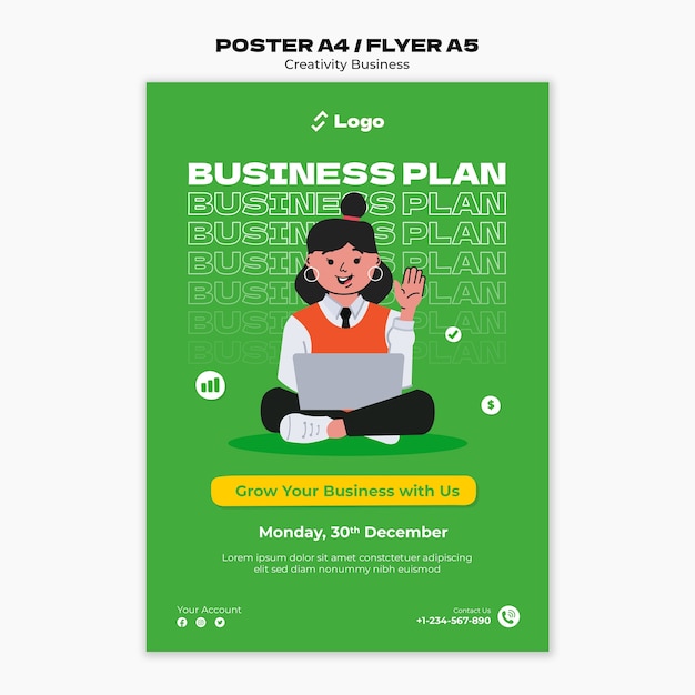 Free PSD flat design creative business template