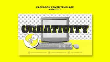 Free PSD flat design creativity concept facebook cover
