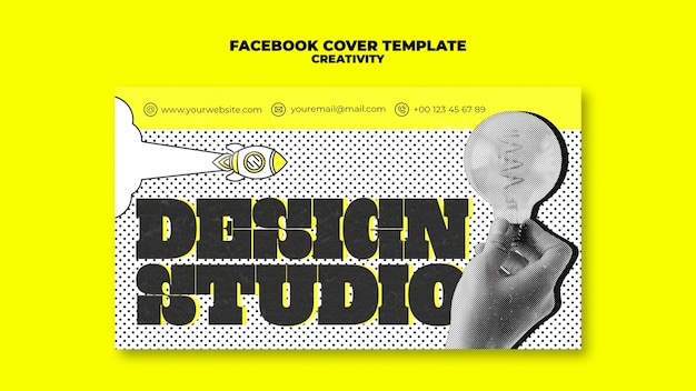 PSD gratuito design piatto concetto di creatività copertina facebook