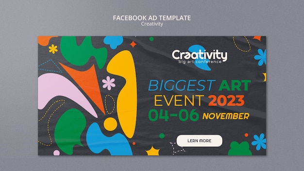 Flat design creativity concept facebook template