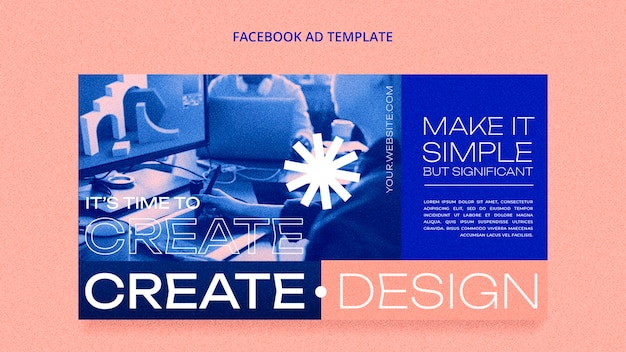 Free PSD flat design creativity project facebook template