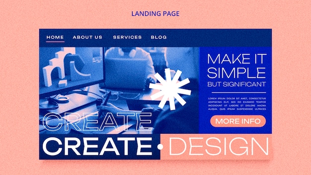 PSD Templates: Flat Design Creativity Project Landing Page (Free PSD Download)