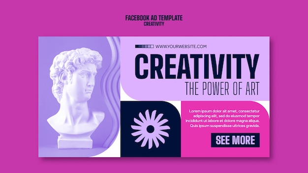 PSD gratuito modello di creatività dal design piatto