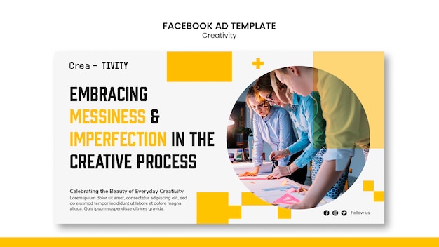PSD gratuito modello di creatività dal design piatto
