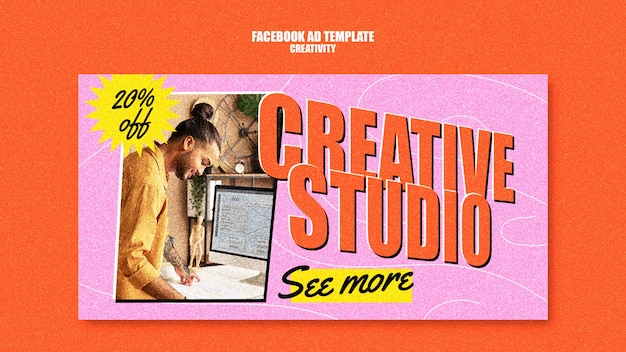 Free PSD flat design creativity template