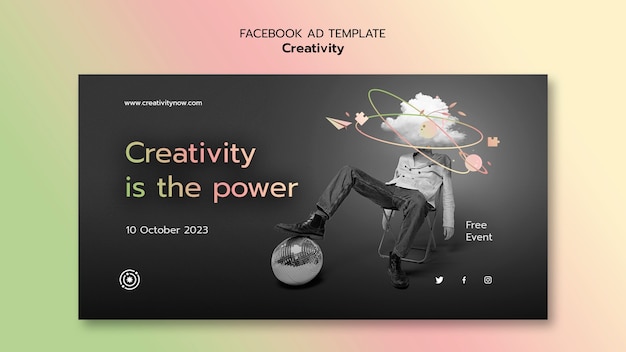 Free PSD flat design creativity template