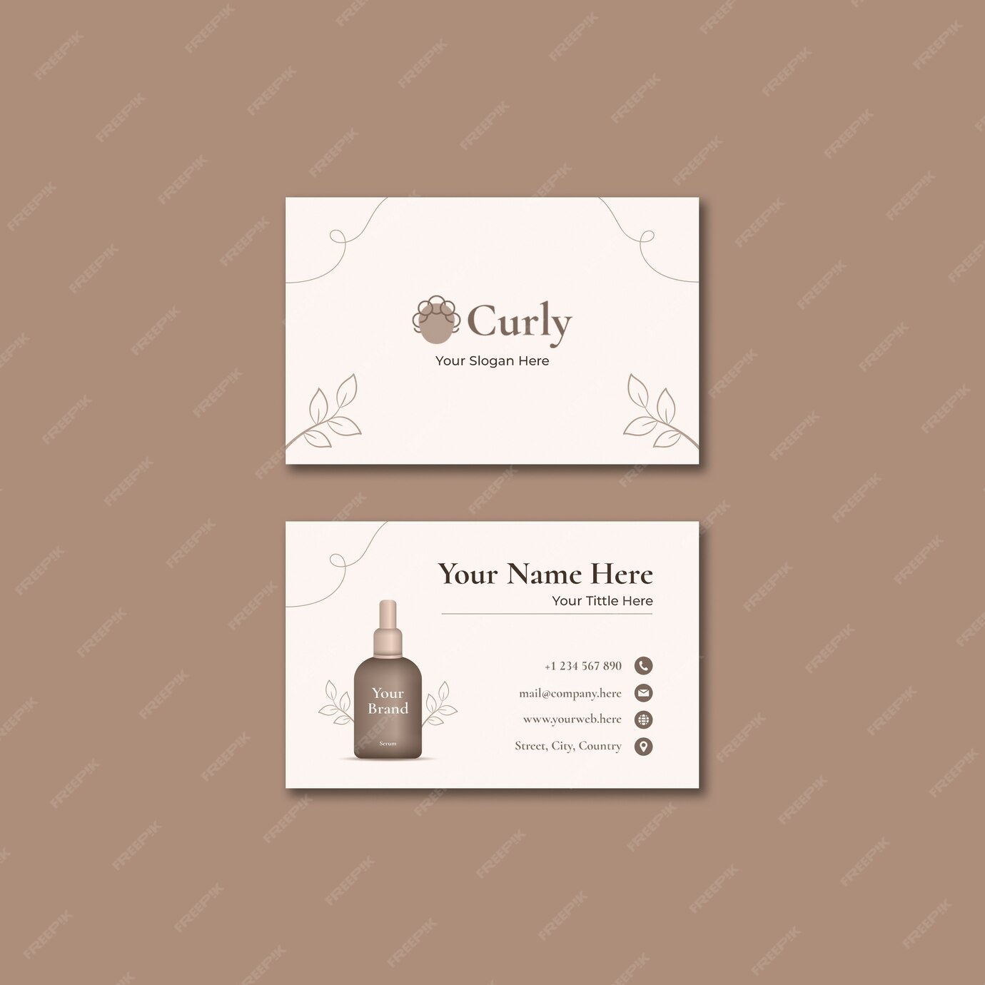 Free PSD | Flat design curly hair template