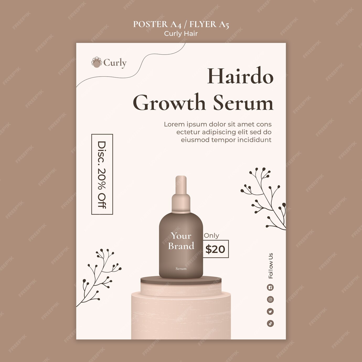Free PSD | Flat design curly hair template