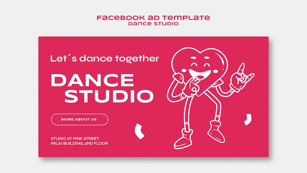 PSD gratuito modello di studio di danza design piatto