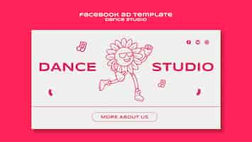 Free PSD flat design dance studio template