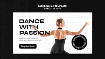 PSD gratuito modello di studio di danza design piatto