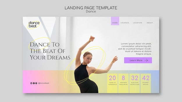 Free PSD flat design dance template