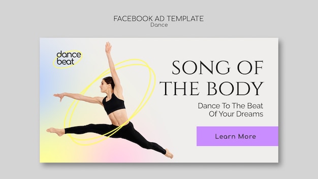 PSD gratuito modello di danza design piatto