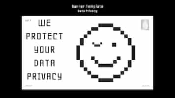 無料PSD フラットデザインデータプライバシーバナーテンプレート