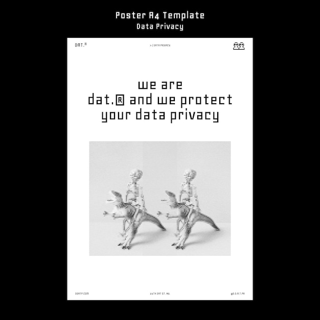 Бесплатный PSD Шаблон плаката о конфиденциальности данных в плоском дизайне