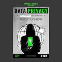 PSD gratuito modello di privacy dei dati di design piatto