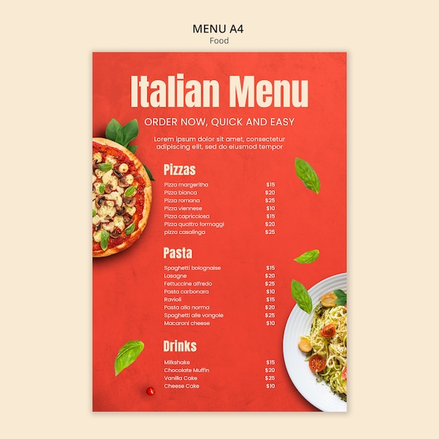 Fresh Food Menu Template PSD, High Quality Free PSD Templates for Download