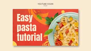 PSD gratuito copertina di youtube cibo delizioso design piatto